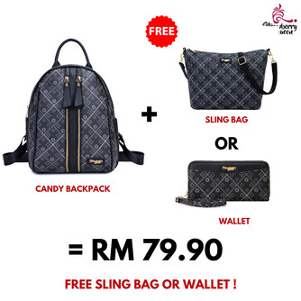 CANDY BACKPACK - BATIK BQ, BLACK